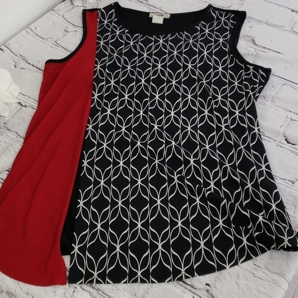 IVY Ridge Tunic Sleevless Black/white/Red M VGUC - Picture 9 of 9